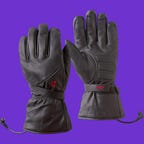 Gerbing 12V G4 Heated Gloves on a purple background