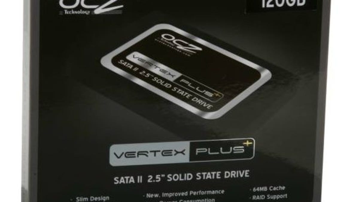 The OCZ Vertex Plus is a 120GB solid-state drive for laptops.