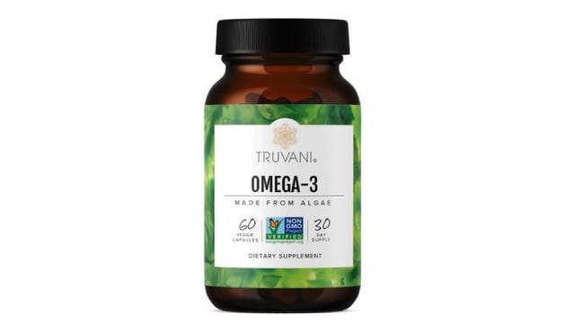 Bottle of Truvani Plant-Based Omega-3 Supplement