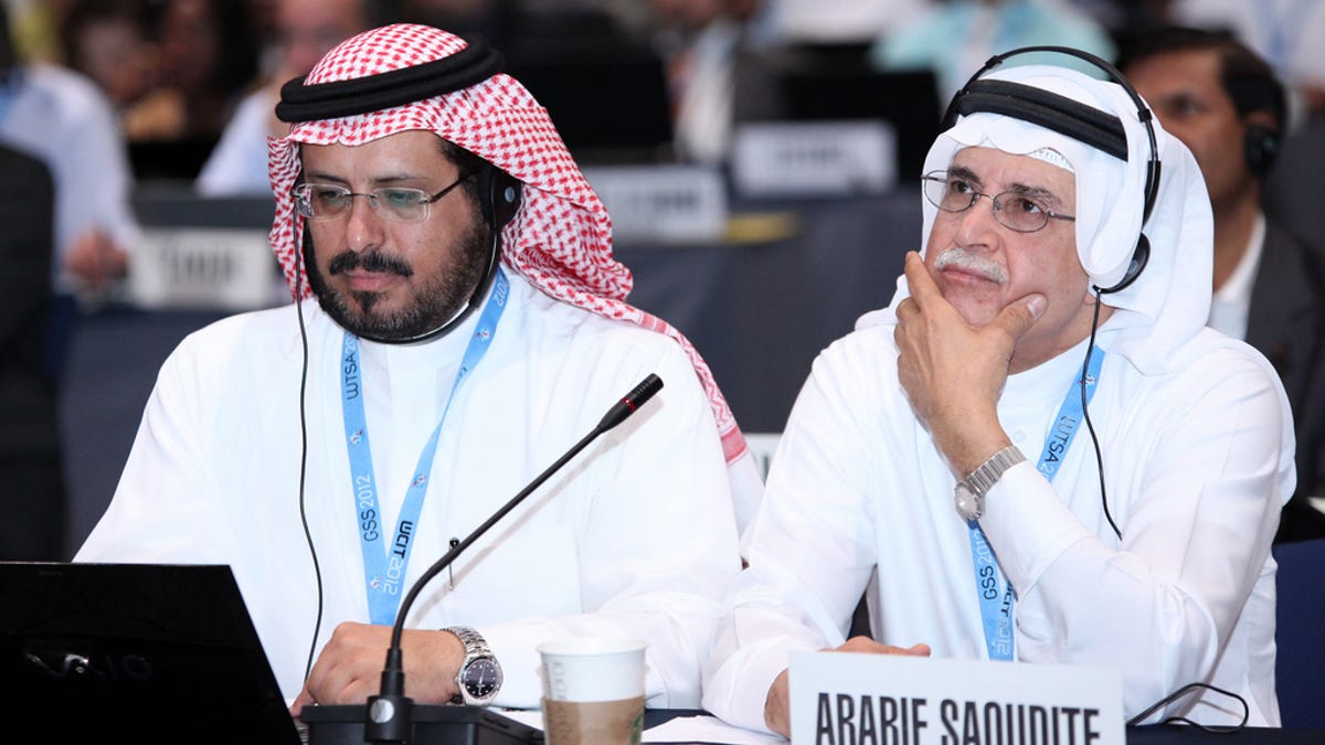 Delegates from Saudi Arabia at today's summit in Dubai. They opposed efforts by the U.S. and Europe to make the Internet off-limits to summit discussions.