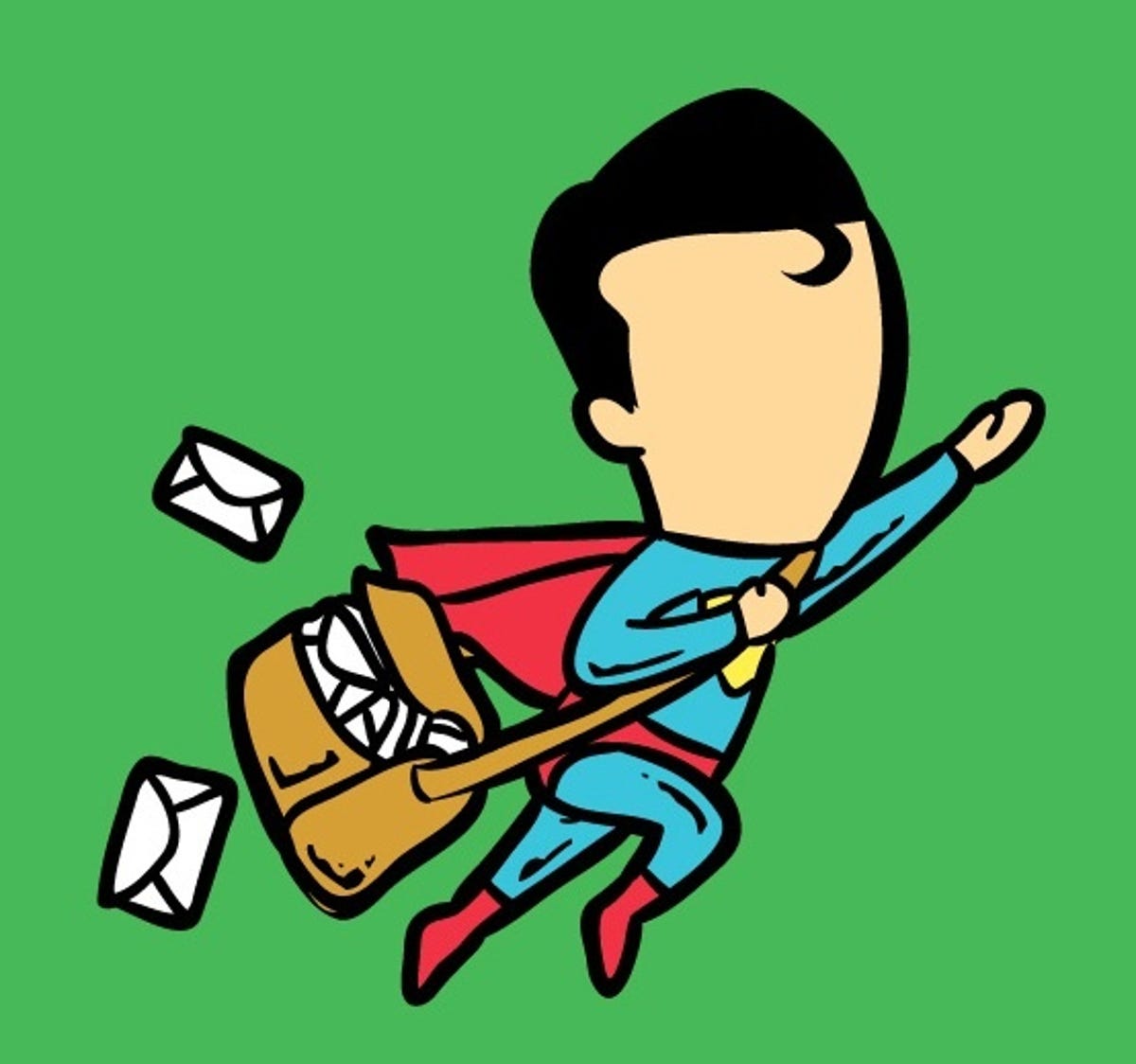 Superman delivering mail