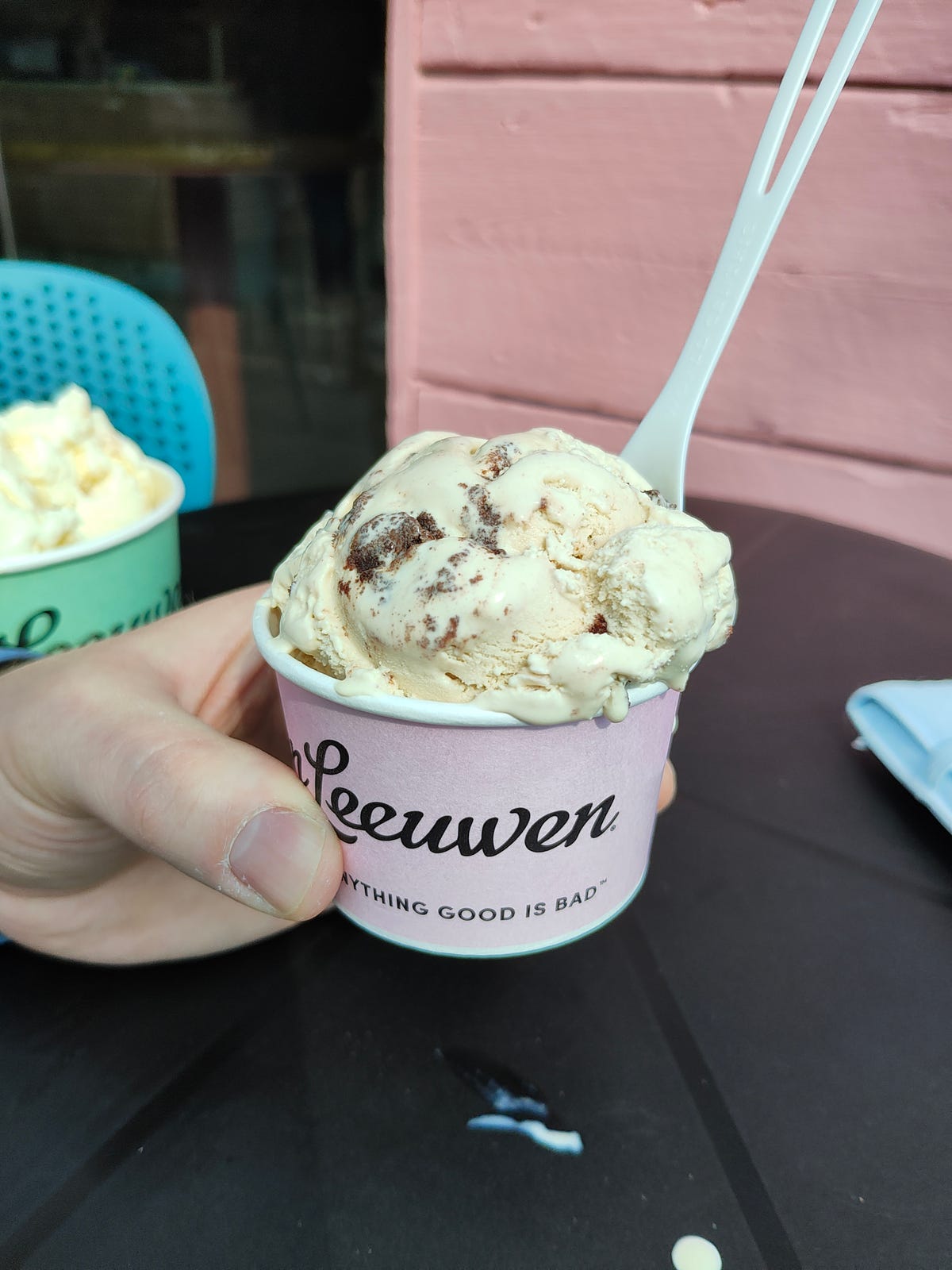 A photo of a scoop of ice cream taken on the Razr Plus.
