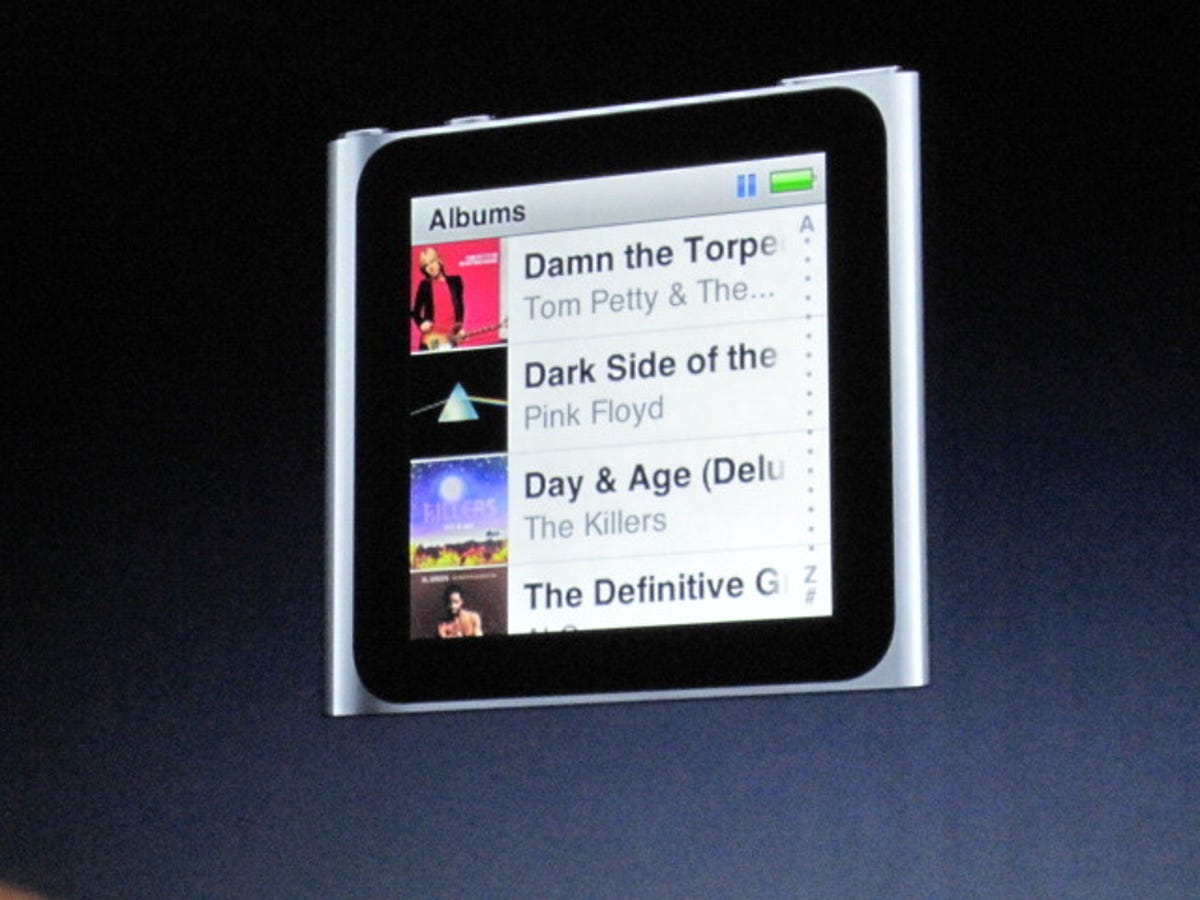 Album lists on the iPod Nano