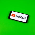 YouTube TV logo on a phone screen