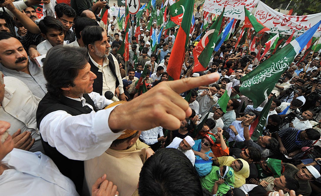 Imran Khan at a rally in 2008.
