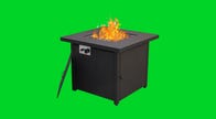 Outdoor gas fire pit table, 30-inch square