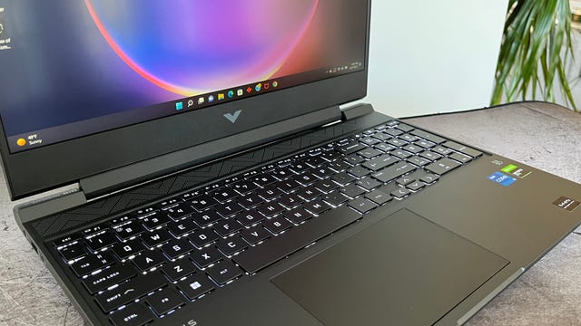 HP Victus 15 gaming laptop with keyboard backlighting
