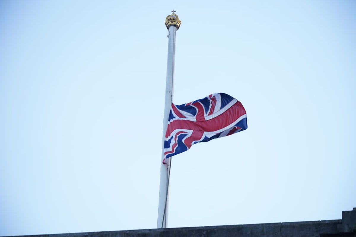 British flag lowered to half-staff