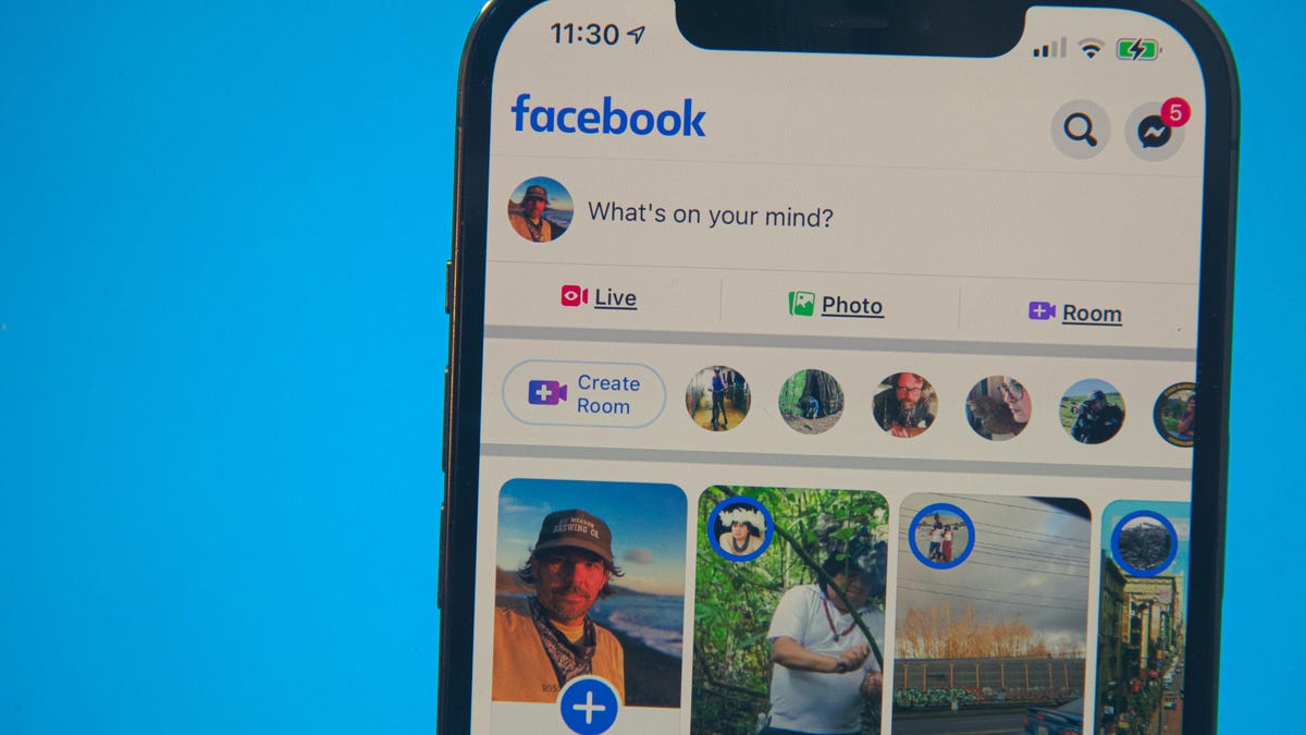 Facebook social media network app on an iPhone