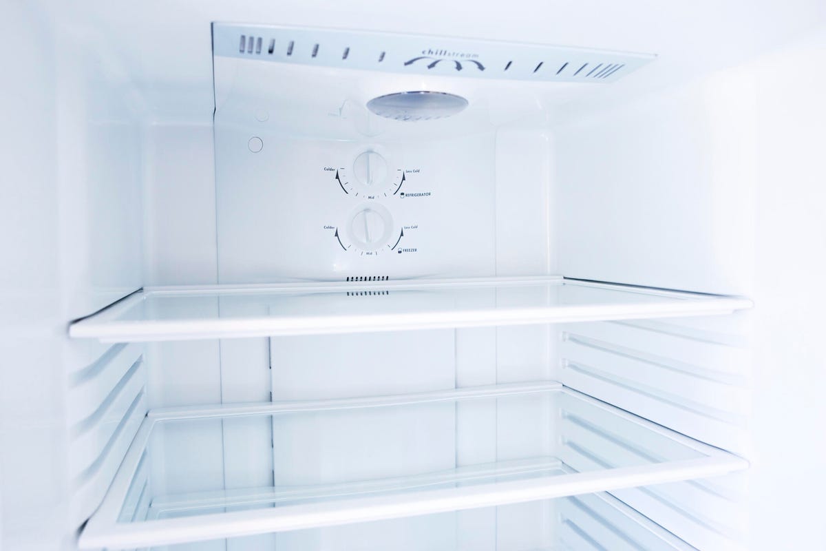 inside of empty fridge