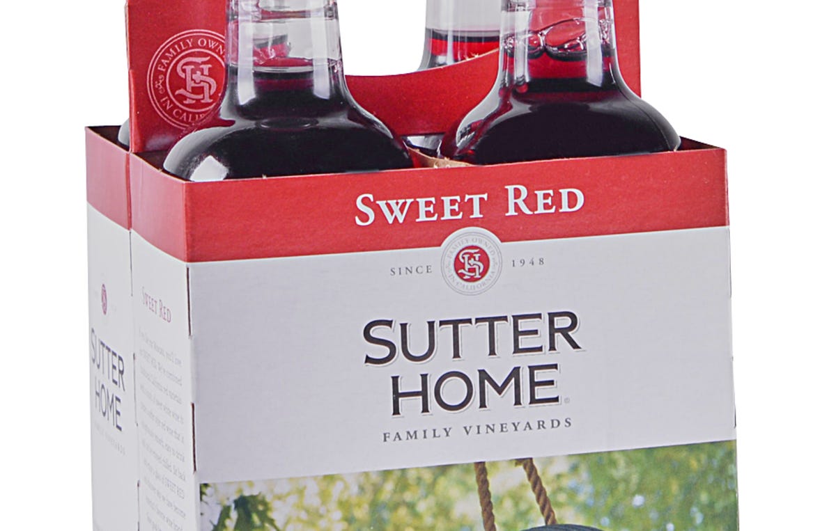sutter home wine bottles labeled sweet red