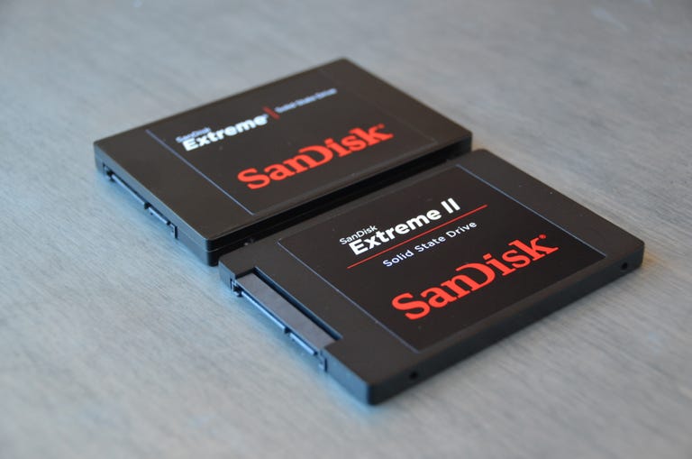 The Extreme II SSD next to its predecessor, the Extreme SSD.
