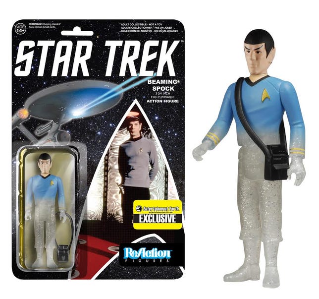 Beaming Spock action figure