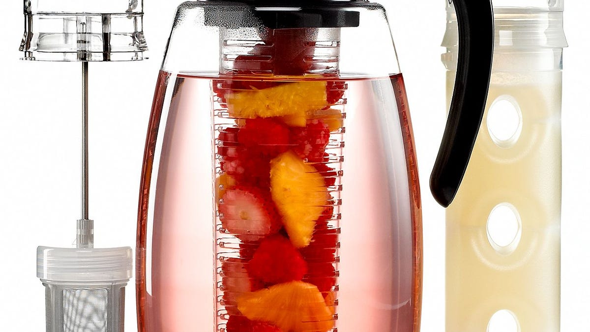 Interchangeable parts let the Primula Infuser Pitcher create any number of homemade beverages with a minimum of hassle.