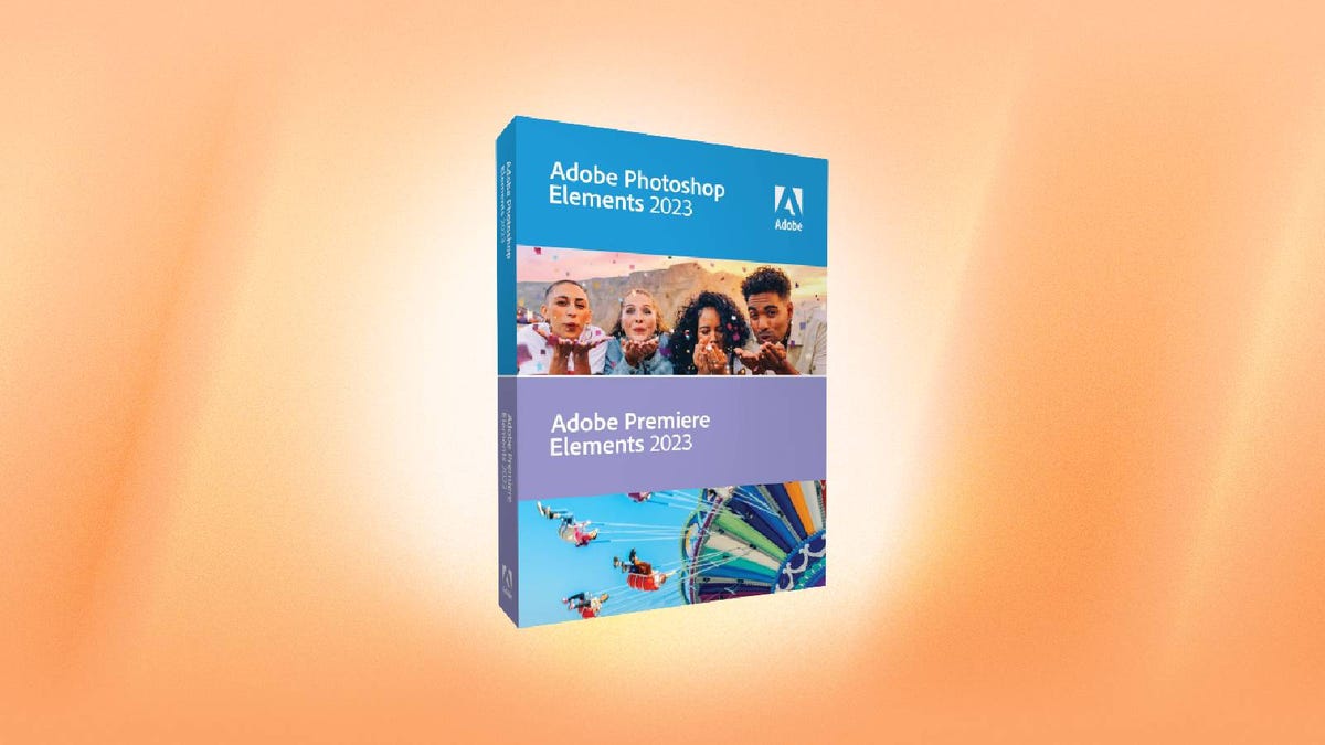The box for Adobe Photoshop and Premiere Elements 2023 software