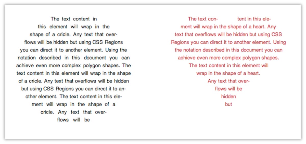 Adobe's proposed CSS extensions would, among other things, let Web developers confine text to a specific shape.