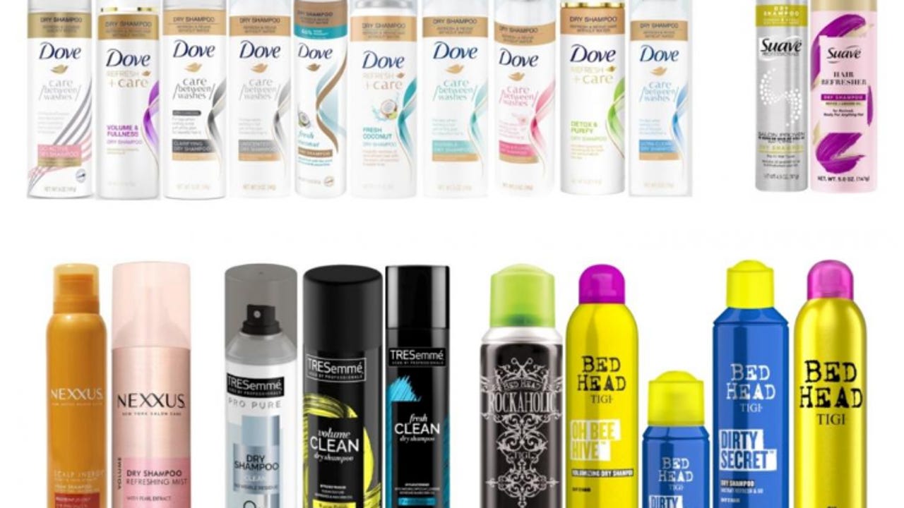 Unilever dry shampoo bottles