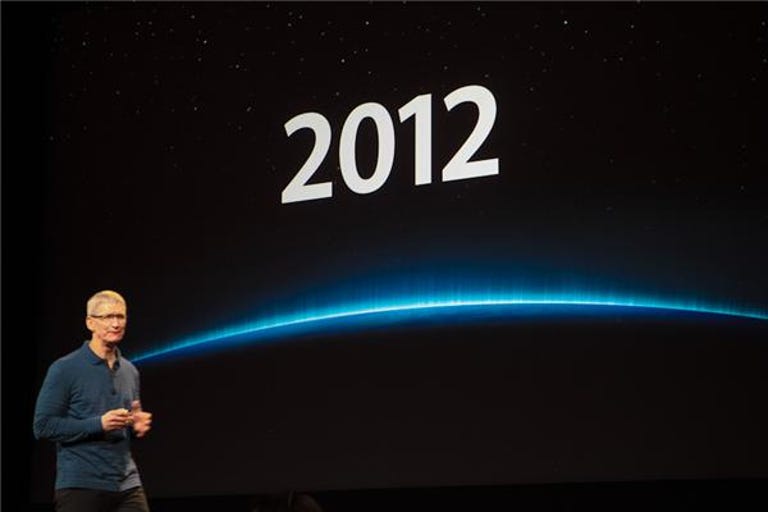 Apple CEO Tim Cook wrapping up the company's 2012 product line last month.
