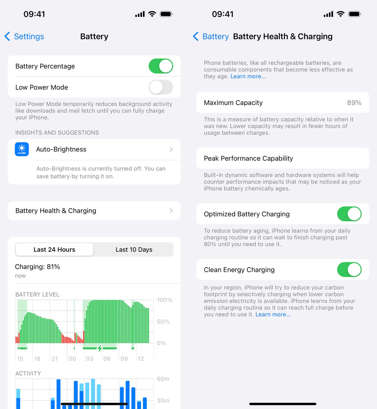 Setting on iPhone to optimize battery charging