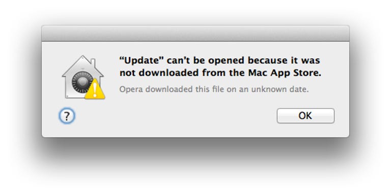 Gatekeeper warning in OS X