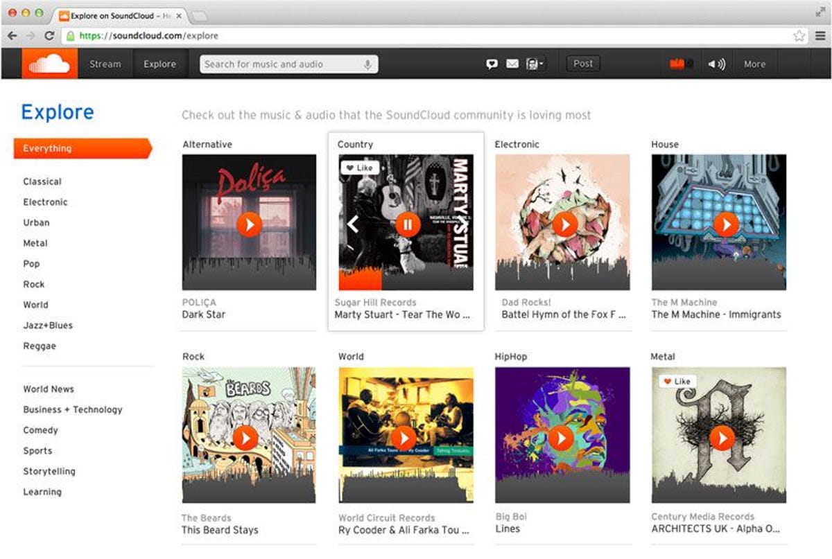 SoundCloud now has a "discovery" section to find new audio.