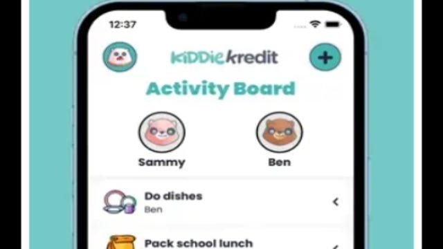 Kiddie Credit dashboard with user profiles and to-do list