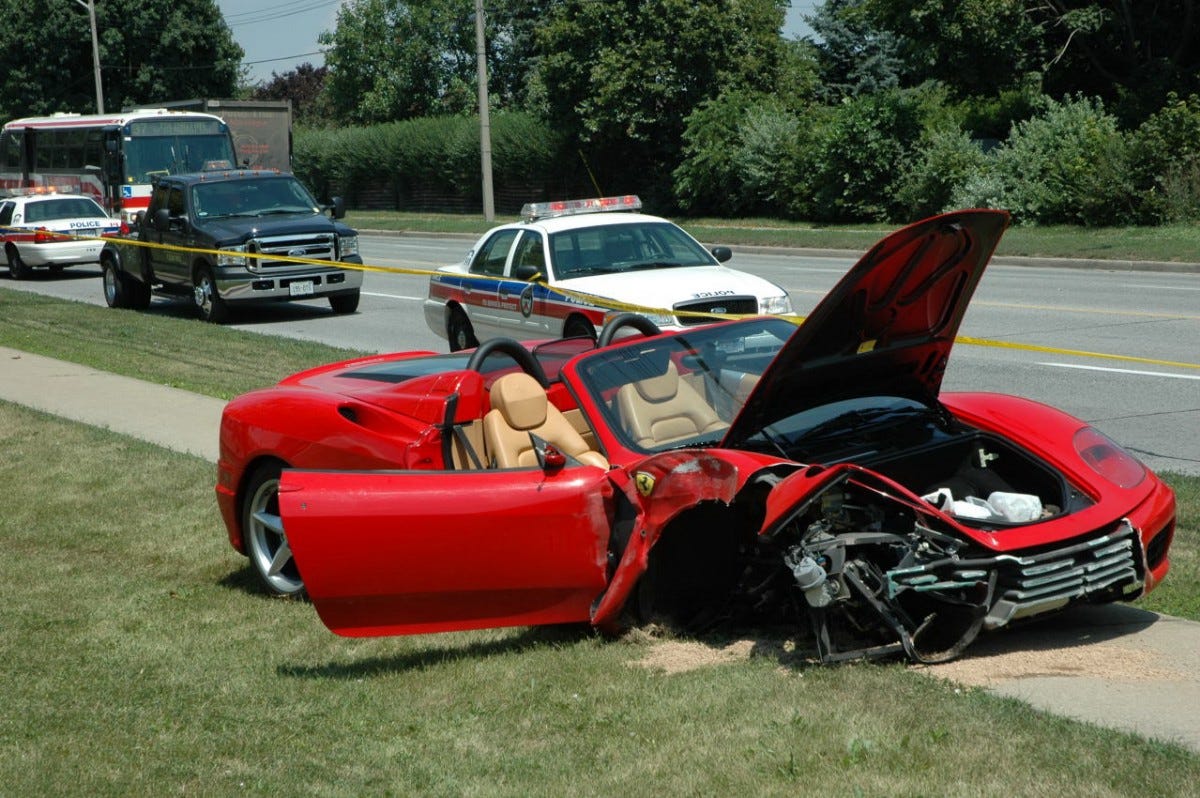 Ferrari F430 wreck