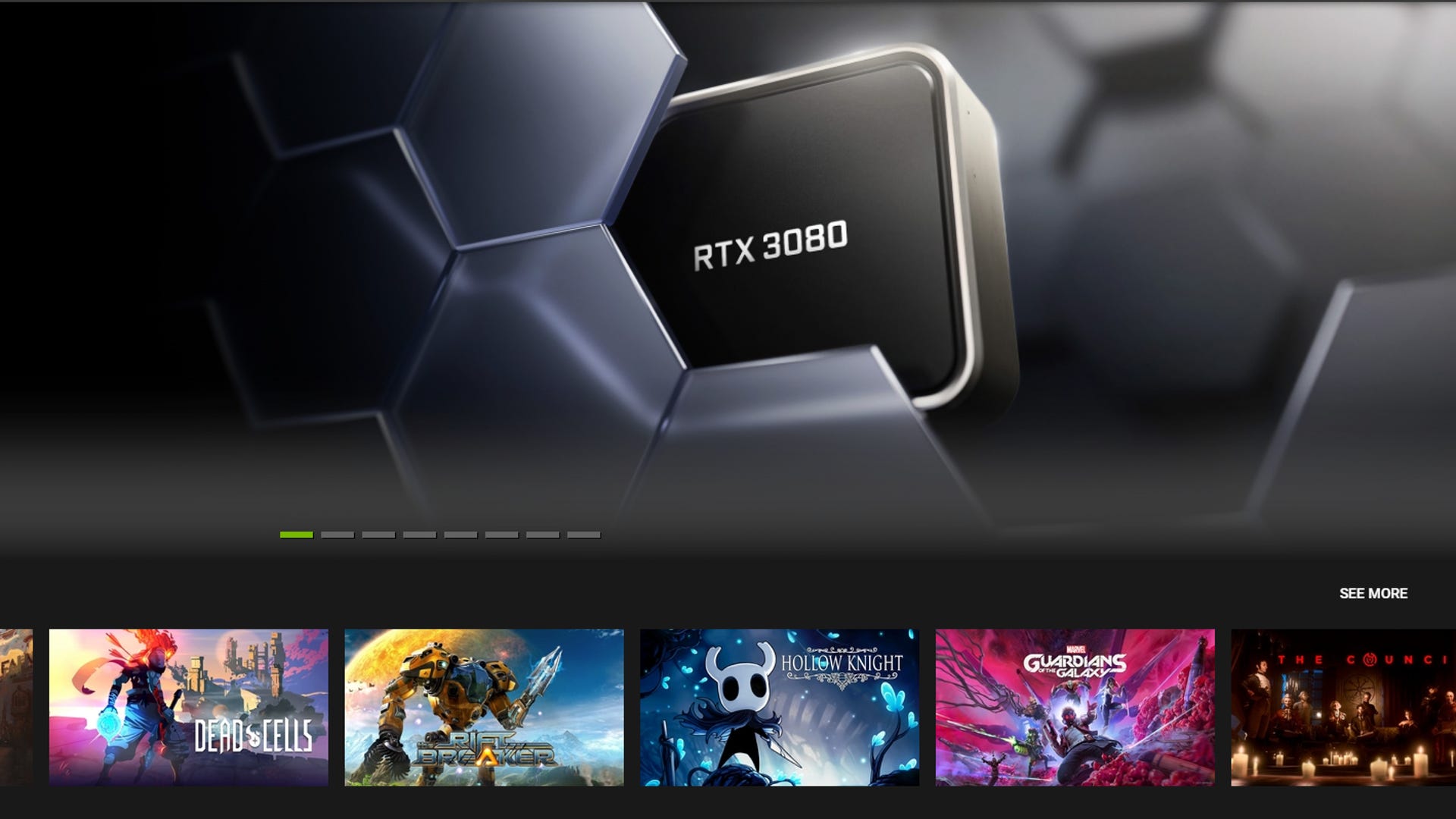 GeForce Now game selection screen