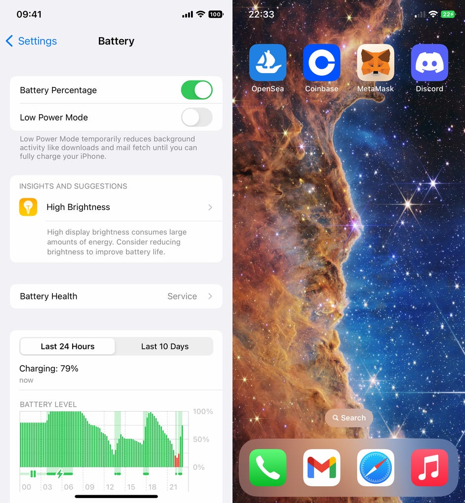 Battery Percentage feature on iOS 16