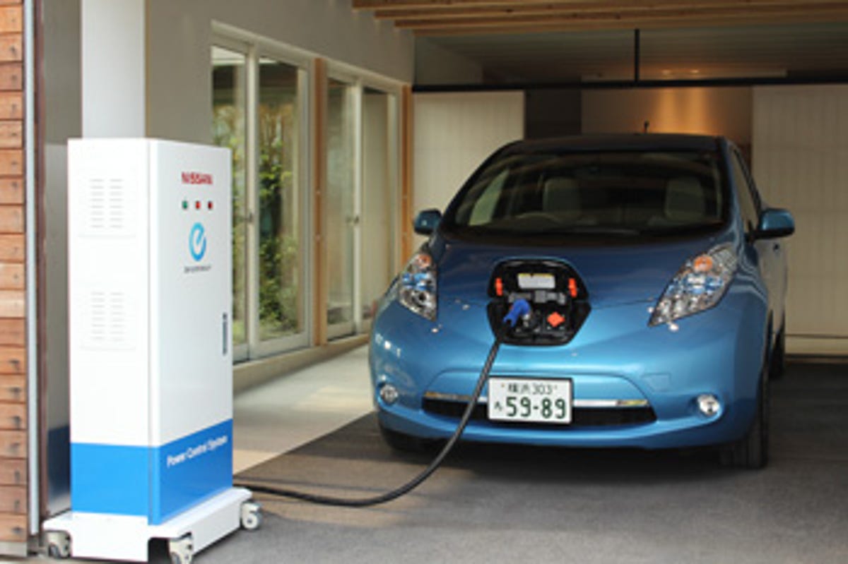 The Leaf's car charger will be adapted so it can draw energy from the battery to power a home.