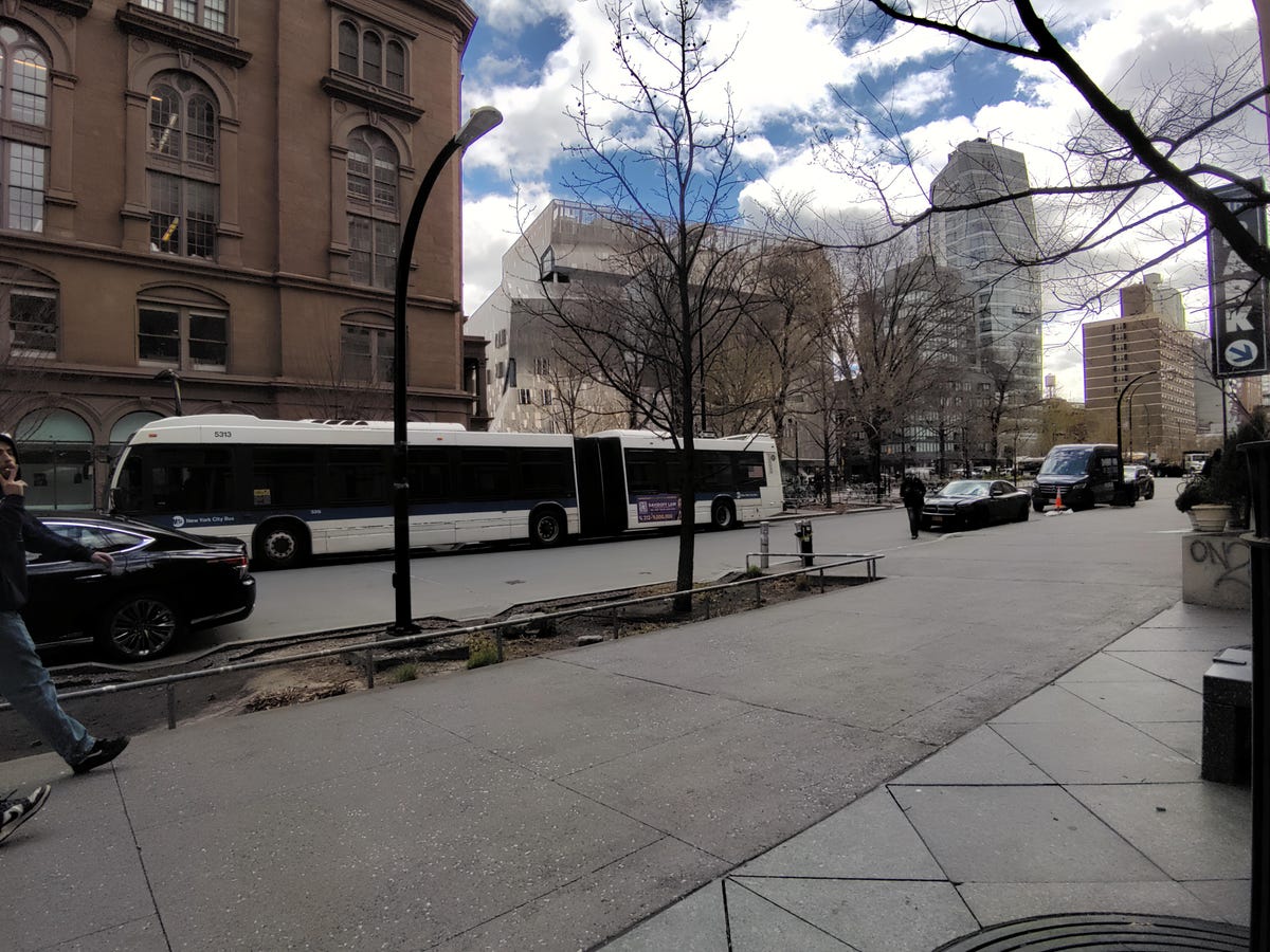 A test photo of a New York street, taken with the Humane AI Pin