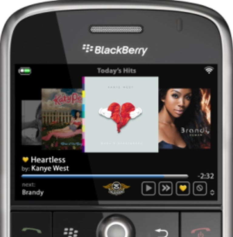Slacker Radio on BlackBerry
