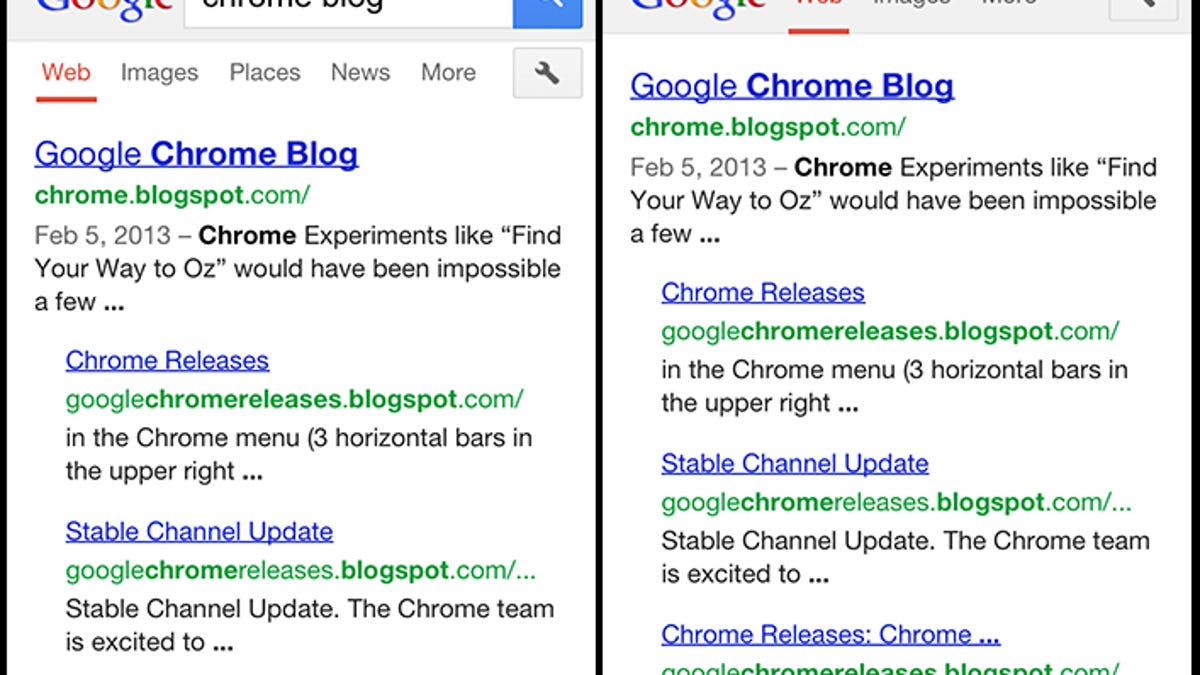 Chrome for iOS will now display search terms in the Omnibox.