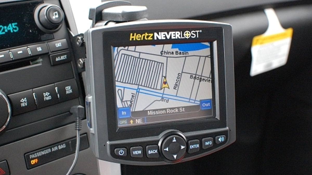 The fifth generation of Hertz's NeverLost system has been substantially upgraded, but still sports an old school aesthetic.