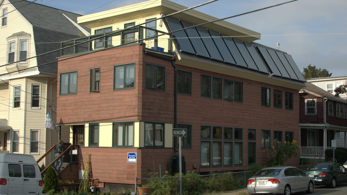Solar panels on Medford, Mass., house