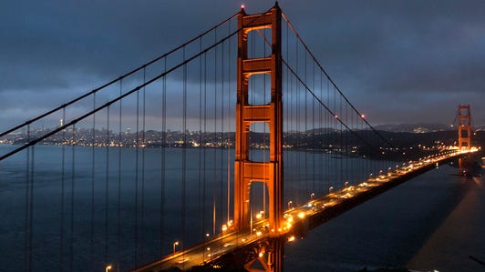 Golden Gate Bridge at sunrise