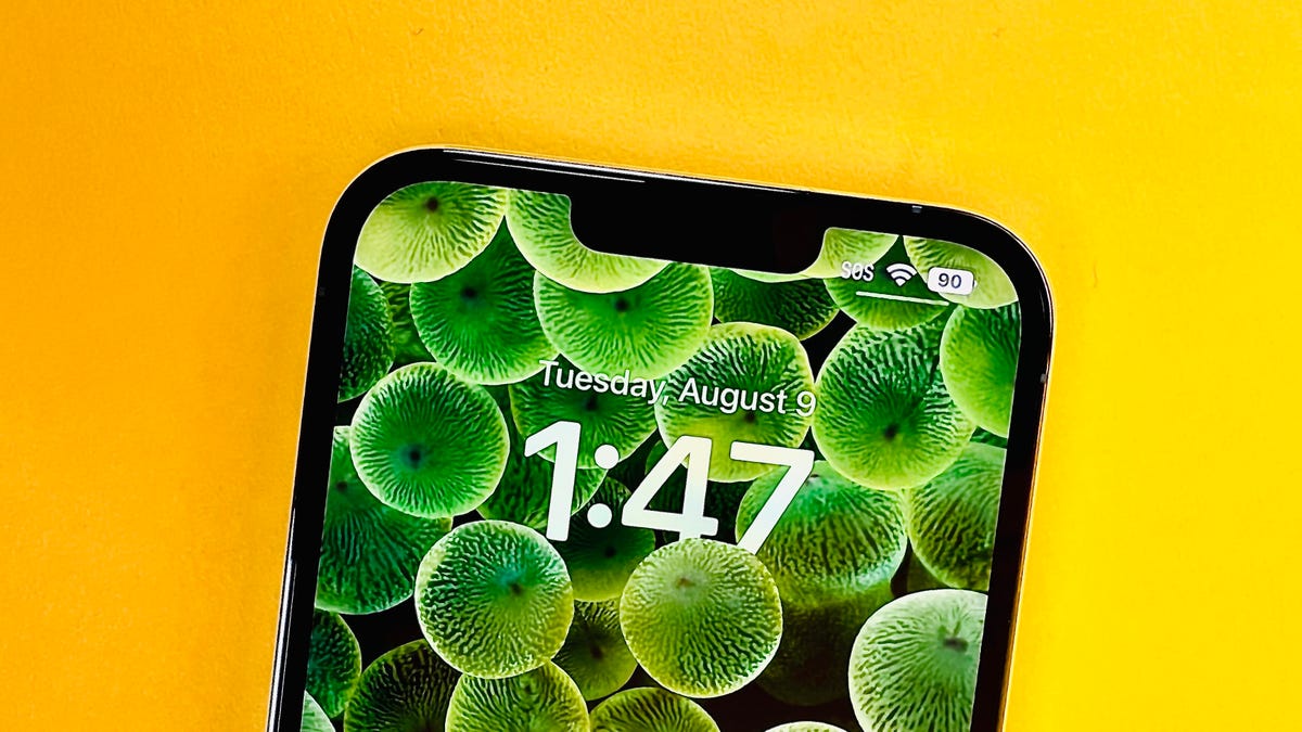 L'icône de la batterie vue sur un iPhone exécutant la version bêta d'iOS 16