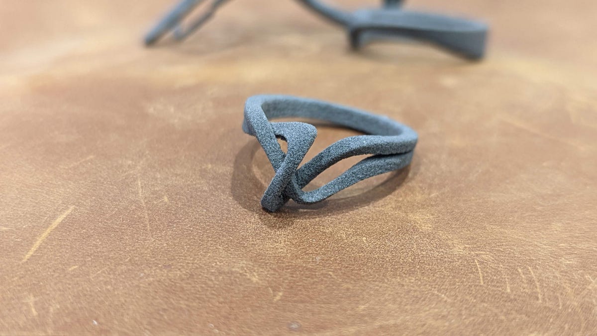 Close-up on a ring with a mobius twist