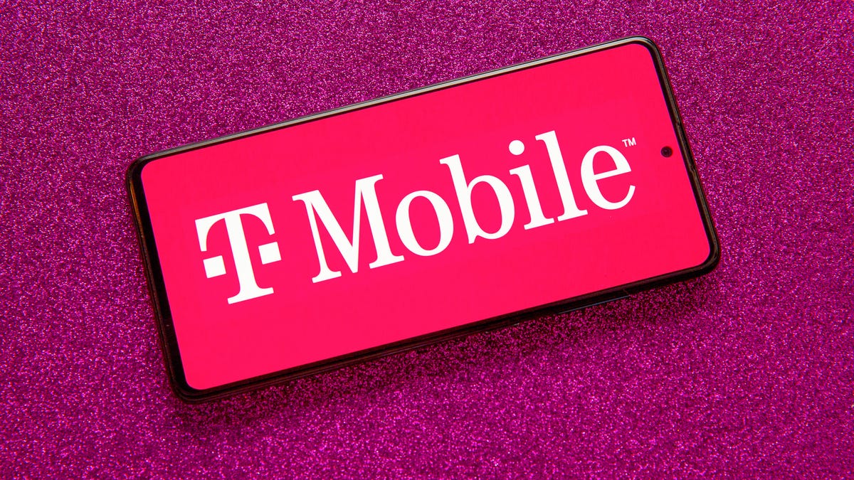 A large T-Mobile logo on a phone
