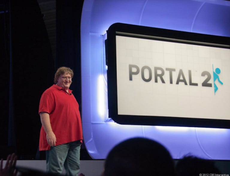 Valve CEO Gabe Newell at Sony's E3 press conference in 2010.