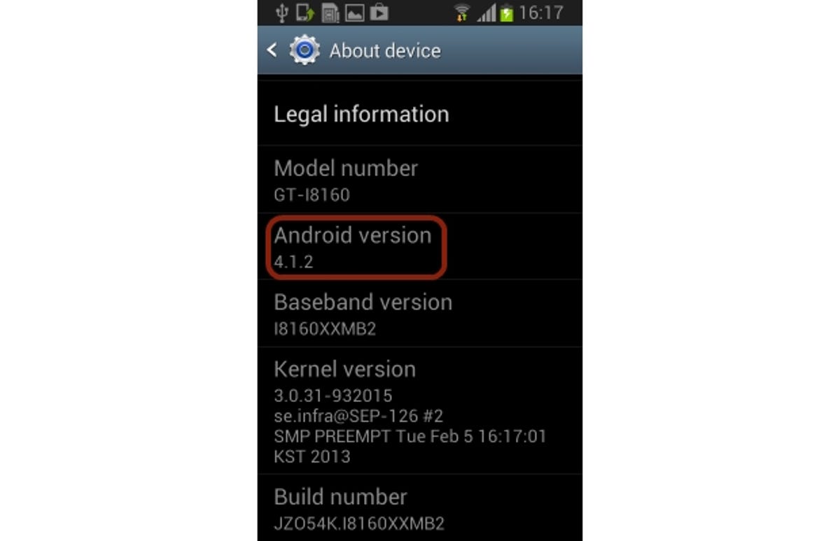 Leaked Jelly Bean on Samsung Galaxy Ace 2