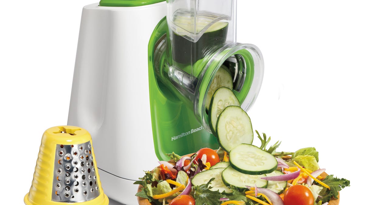 Like a traditional food processor, except with the Hamilton Beach 70950 SaladXpress Food Processor it is OK to pick at your food while prepping.
