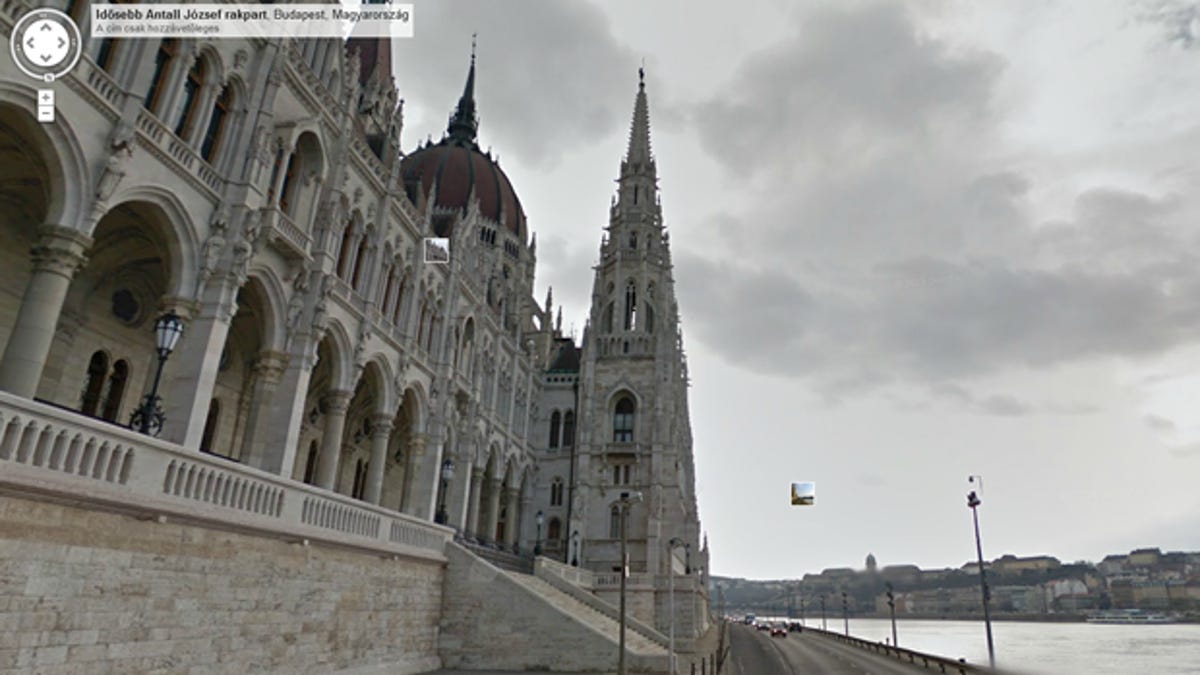 A Google Street View image of the Hungarian Parliament building.