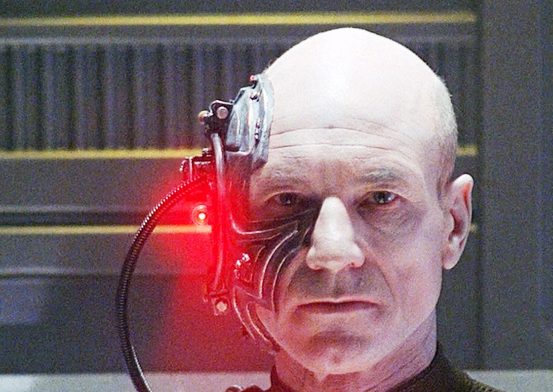 Jean-Luc Picard as Locutus of Borg (played by Sir Patrick Stewart)