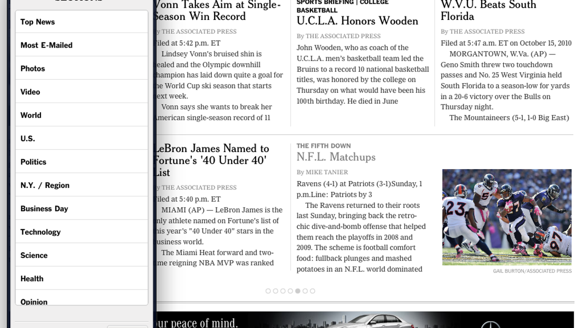 NYTimes for iPad: now with all sections, and still free.