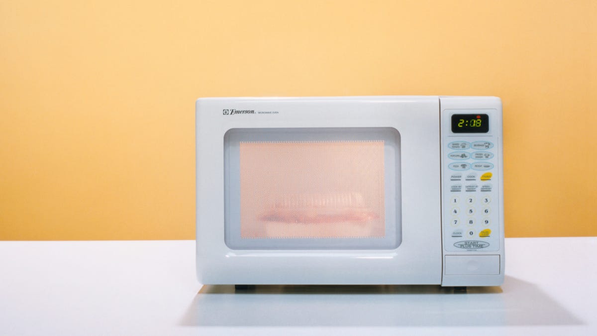 microwave on counter