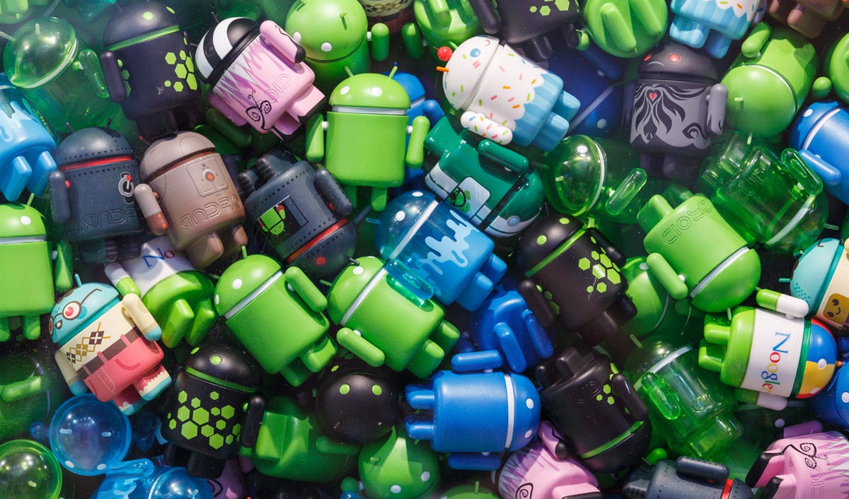 The simplicity of the Android brand name and mascot is at odds with the diverse, fragmented Android device market.