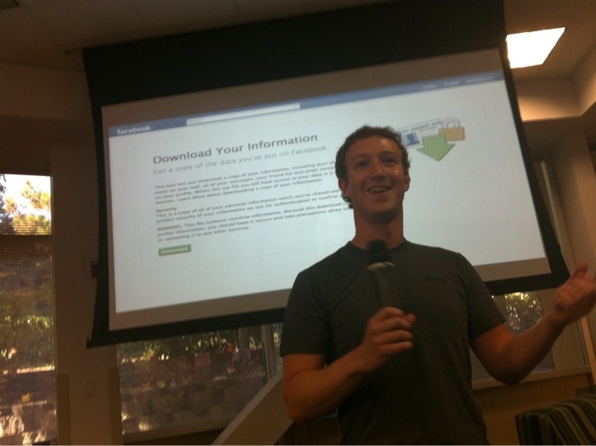 Zuckerberg introduces Download Your Information.