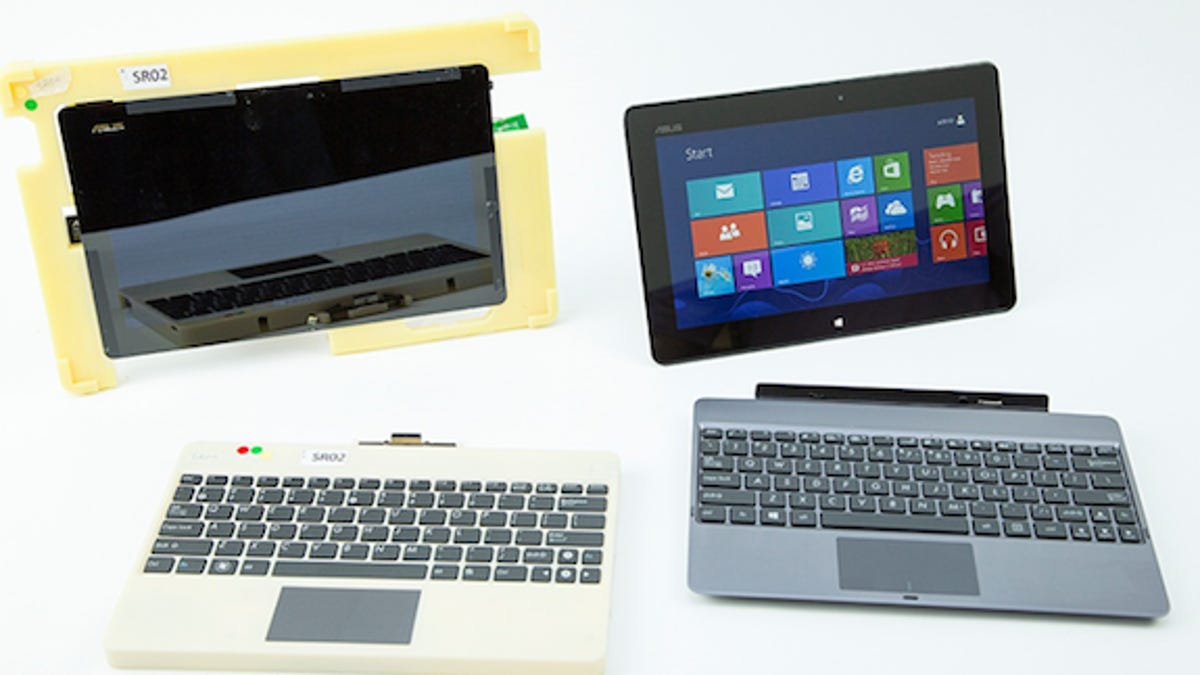Windows RT prototype (L) and current product.