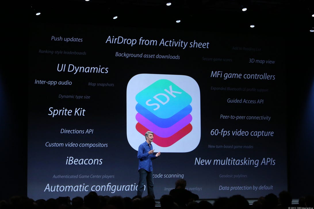 iOS 7 features slide from WWDC 2013
